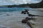Trecho mais agitado da Playa Rincón, perto de La Galera, na península de Samaná, na costa norte da República Dominicana